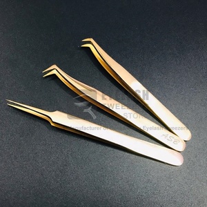 ASB Lash Mega Volume Extension de cils pince à épiler plaqué or couleur enduit acier inoxydable pointe pointue testé à la main chacun - Product Image 6