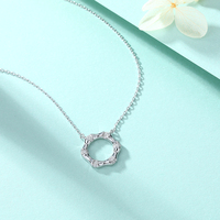 Collier en argent 925 avec pendentif hexagonal en zircone CZ pour femmes, vente en gros, fabricant de bijoux en vrac