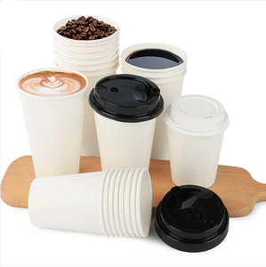 Green Treasure Biodegradable Logo blanco kraft para bebida caliente 4oz/8oz/10oz/12oz/16oz/20oz taza de café de papel impresa personalizada con tapa - Product Image 1