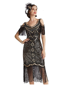 Nouvelle robe de soirée vintage à franges pour Halloween 2025, robe de scène ornée de paillettes, costume de scène pour femmes, Faion - Product Image 5