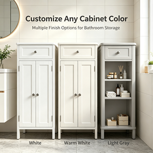 Armadietti da <span class=keywords><strong>Bagno</strong></span> Moderni a Tre Piani Salvaspazio in Legno Facili da Montare con 6 Ripiani per Hotel e Appartamenti - Product Image 2