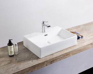 New Design Bathroom Sink Wash Basin Ceramic Countertop Wash Basin Rectangular Shape Vanity Sink