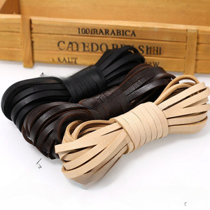 Cordon en cuir plat en cuir de vache véritable fait main pour la fabrication de bijoux et l'artisanat - Product Image 1