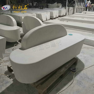 ม้านั่งกลางแจ้งหินวิเศษรุ่นใหม่ UHPCGRC ไฟเบอร์กลาสสีขาว เฟอร์นิเจอร์ตกแต่งสวนสั่งทำพิเศษ - Product Image 4