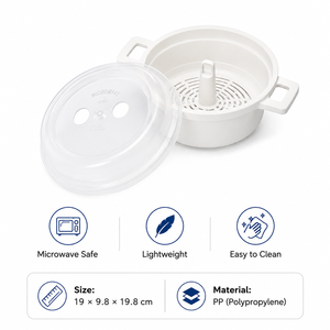ชามนึ่งอาหารสำหรับไมโครเวฟ น้ำหนักเบา ทำความสะอาดง่าย ปลอดสาร BPA - Product Image 4