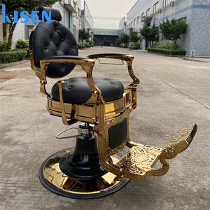 เก้าอี้ตัดผมแบบดั้งเดิม Kisen หุ้มหนังเทียม ปรับระดับความสูงได้ด้วยระบบไฮดรอลิก ฐานกลม เฟอร์นิเจอร์เสริมสวย เฟอร์นิเจอร์ร้านทำผม - Product Image 3