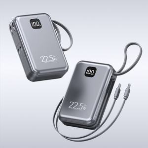 Cargador Rápido de Alta Capacidad de 20000 mAh, 22.5 W, Mini Cargador de Emergencia con Cable Integrado, Pantalla Digital, Banco de Energía - Product Image 1