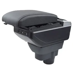 Vtear Elegante Caja de Almacenamiento para Reposabrazos Delantero de Coche de Cuero PU ABS con Portavasos USB, Accesorios Interiores para Opel <span class=keywords><strong>Corsa</strong></span> D 2011-2013 - Product Image 1