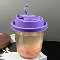 Gobelets jetables personnalisés en PP/PET de 10, 12, 14, 16, 20, 24 oz pour thé glacé au citron, avec couvercle à bec, livraison rapide