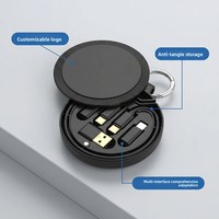 Ensemble organisateur de câbles de données transfrontaliers 6-en-1 avec adaptateur magnétique à charge rapide PD 60W, rangement pour carte SIM et support de téléphone