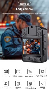 Caméra corporelle Yinzam E201, 1080P HD 130 °   <span class=keywords><strong>Batterie</strong></span> grand angle 3000 mAh, autonomie de 22 heures pour caméra de vision nocturne portable en extérieur - Product Image 2