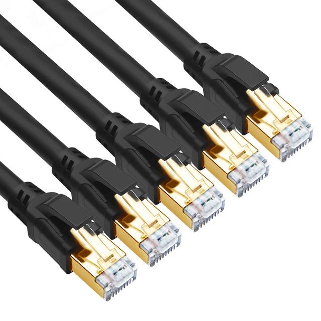OEM ODMYauhody CAT 8 Ethernet Cable 6ft 5 Pack Ultra High Speed 40Gbps 2000MHz SFTP 26AWG CAT8 Cable LAN Internet Network Cord