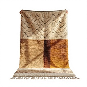 Hand-Knotted Woolen Moroccan Carpet Indian-Style Embroidered Design Washable Persian Rug Indoor Outdoor Use <b>By</b> ITHL - Product Image 1