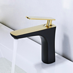 Robinet En Or Blanc Plate-Forme Moderne Bassin Monotrou Cuisson En Cuivre Chaud Et Froid Robinet En Or Noir - Product Image 3