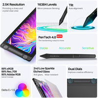 Tablette graphique portable professionnelle Kamvas 16 Gen3 avec écran de 15,8 pouces pour les concepteurs