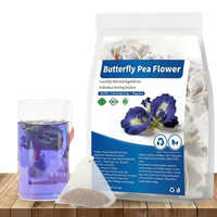 Infusion florale riche en anthocyanes, thé bleu en sachet aux fleurs de pois papillon