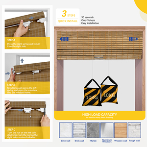 Tende Romane in Bambù Naturale Senza Foratura, Filtranti, con Protezione UV e Impermeabili per Finestre di Casa - Product Image 4