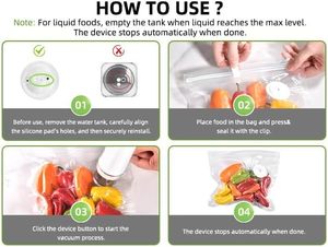 Sacs sous vide réutilisables Huamaohengchun sans BPA en PE de taille moyenne (10x11 pouces) pour le stockage des aliments, résistants aux odeurs, étanches et adaptés au congélateur - Product Image 4
