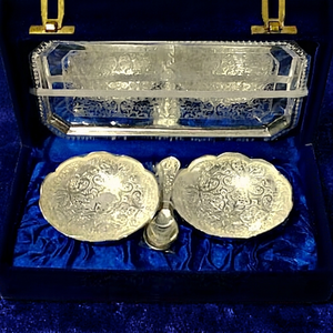 Bol en velours de luxe, nouveau design indien, attrayant, unique, en laiton embossé, moulé à la main, plaqué argent, léger, compatible lave-vaisselle - Product Image 1