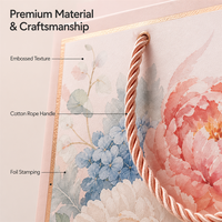 Sac de courses en papier mat recyclé avec finition gaufrée, poignée en corde de jute, motif à pois, pour baby shower, boutique, vente en gros