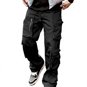Pantalon cargo pour homme, taille élastique, séchage rapide, coupe ample, couleur unie, vêtements décontractés d'extérieur avec poches, toutes saisons - Product Image 1