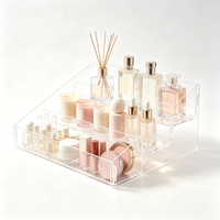 YICHAO YC-0319 Présentoirs de rangement portables légers en acrylique à surface polie personnalisée, écologiques, à 1 étagère, pour usage intérieur