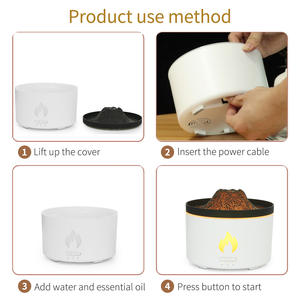Difusor de Aroma Volcánico de 700 ml Ultrasónico con Luz Azul de Llama para Uso en Hogar, Oficina, Dormitorio y Escritorio - Product Image 5