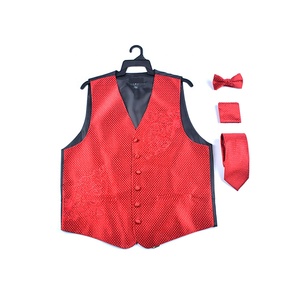 <span class=keywords><strong>Gilet</strong></span> <span class=keywords><strong>pour</strong></span> <span class=keywords><strong>homme</strong></span> en polyester tissé de dernière génération de la marque Dynastyle, <span class=keywords><strong>rouge</strong></span>, <span class=keywords><strong>pour</strong></span> <span class=keywords><strong>costume</strong></span> de mariage - Product Image 4