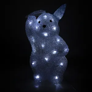 IP44 Safety Certified 140L Copper Wire Christmas Decoration Acrylic With Cold White Light Bear