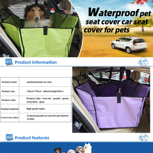 Factory Supply Eco-Friendly Waterproof <b>Dog</b> Pet <b>Car</b> <b>Seat</b> Cover Non-Slip Quilted with Removable Feature - Product Image 2