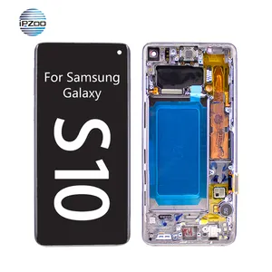 Lcd ponsel TFT layar Lcd untuk Samsung S10, Lcd Display untuk Samsung S10 Plus dengan bingkai