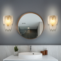 Appliques murales de luxe pour intérieur, forme feuille, lampe de couloir, design maison, LED, cristal K9, applique murale moderne pour salle de bain