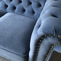 Canapé Chesterfield gonflable trois places en tissu PU, style luxe léger américain, tendance INS