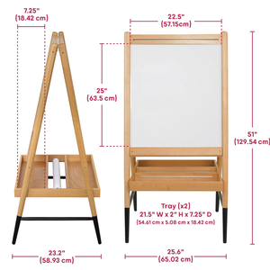 Chevalet d'art en bois 3 en 1 pour enfants avec tableau <span class=keywords><strong>magnétique</strong></span> double face, tableau effaçable à sec <span class=keywords><strong>et</strong></span> rouleau de papier - Product Image 3