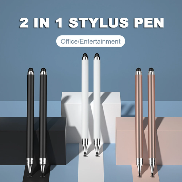 Universal 2-in-1 Plastic Stylus Pen for IOS Android Touch Drawing Capacitive Pencil iPad for for Tablet Smart Phone