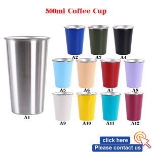 OEM Customized logo 500ml Stainless Steel Pint Cup Metal <strong>Wine</strong> Glasses Coffee <strong>Tumbler</strong> - Product Image 3