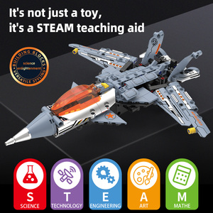 Jouets éducatifs STEM, robot télécommandé <span class=keywords><strong>en</strong></span> forme d'<span class=keywords><strong>avion</strong></span> 5 <span class=keywords><strong>en</strong></span> 1, blocs de construction, ensemble de jouets pour enfants, modèles de jouets pouvant être personnalisés - Product Image 3