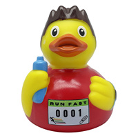 Canard de bain en caoutchouc personnalisé, imprimé, assorti, avec motifs Marathon Joker, Cœur d'amour, Flamenco, qui couine, pour bébé, en vrac