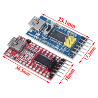 Adaptador convertidor serie Mini USB a TTL con Cable USB FT232RL Módulo adaptador FTDI Placa de ruptura FTDI 3,3 V/5,5 V para Arduino