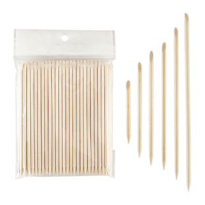 SunelPort SP-300 Bâtonnets à ongles double-embout jetables et réutilisables en bois d'oranger et de hêtre pour nail art, strass, 6,3 cm, 100 pièces, repousse-cuticules - Product Image 4