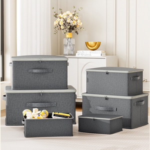 Trẻ Em Di Động Lưu Trữ Đồ Chơi Thùng Với Dây Kéo Và Xử Lý Tổ Chức Kim Loại Linen Quần Áo Hộp Lưu Trữ Cho Tủ - Product Image 4