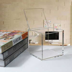 Caja cuadrada de acrílico transparente, tapa renovada, caja de lujo, venta al por mayor - Product Image 2