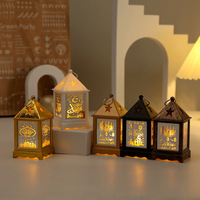 Lanterne LED de Noël et du Ramadan en plastique et verre, réutilisable, durable, de qualité supérieure, pour la vente en gros, lumière décorative de nuit