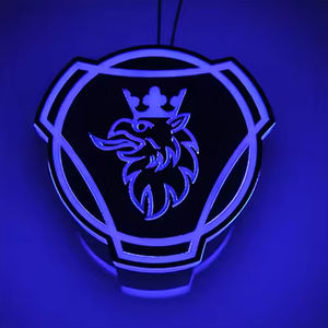 HST-25124 24V Badge lumineux LED coloré avec logo King, compatible avec les camions lourds <span class=keywords><strong>Scania</strong></span>, emblème de calandre personnalisé - Product Image 6