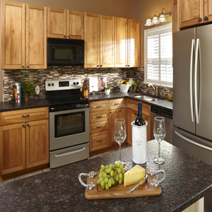 Bàn Bếp Đá Hoa Cương Nâu Cho Tủ Trắng - Product Image 2