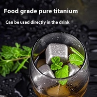 Pierres de glace réutilisables en titane personnalisées de qualité alimentaire Pierres de glace réutilisables Whisky Pierres de bière Refroidisseurs de boissons réutilisables Glaçons en métal Whisky