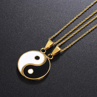 Mwsc — collier pendentif Tai Chi minimaliste, colliers assortis, en trois grammes, pour couple et amis
