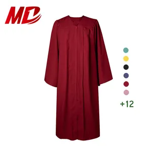 Cheap University Matte Maroon Graduation Gown For High School