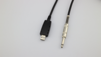 Cable de Audio USB Tipo B a DC6.35 RCA para Micrófono y Fibra Óptica, 3.5m Macho-Macho