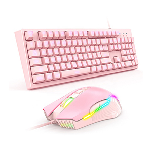 Bộ Bàn Phím Chơi Game ONIKUMA Professional Gaming G25 + CW905, Bộ Bàn Phím Chuột Có Dây Màu Hồng - Product Image 4